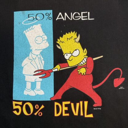 1999 The Simpsons 50% Angel 50% Devil Sweater - Image 3