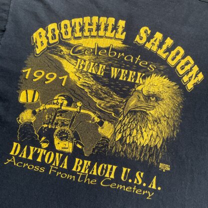1991 Boothill Saloon Bike Week Pocket T-Shirt - Image 2