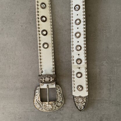 1990s Rhinestone Embellished Studded Belt - Image 2