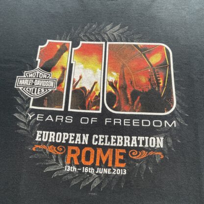 2013 Harley Davidson 100 Year Of Freedom Rome T-Shirt - Image 2