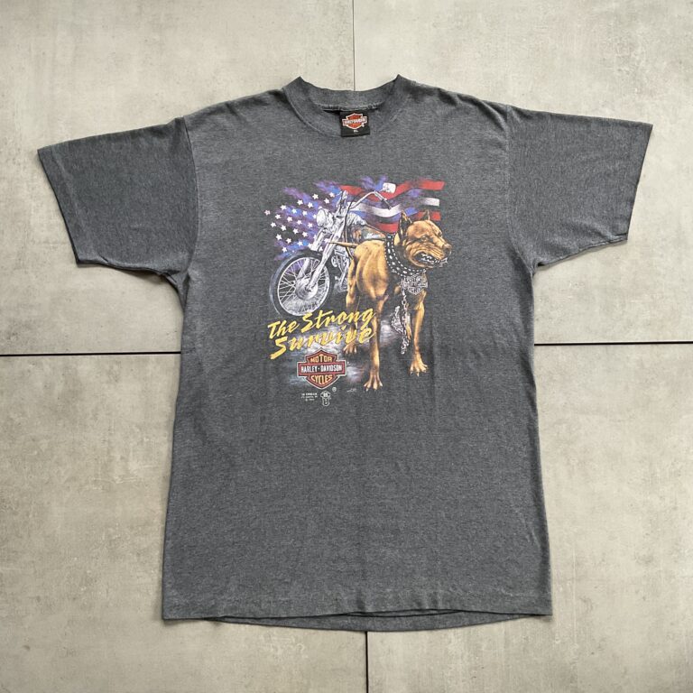 1988 Harley Davidson The Strong Survive 3D Emblem T-Shirt