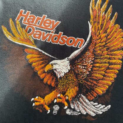 1980s Harley Davidson Fiery Eagle T-Shirt - Image 2