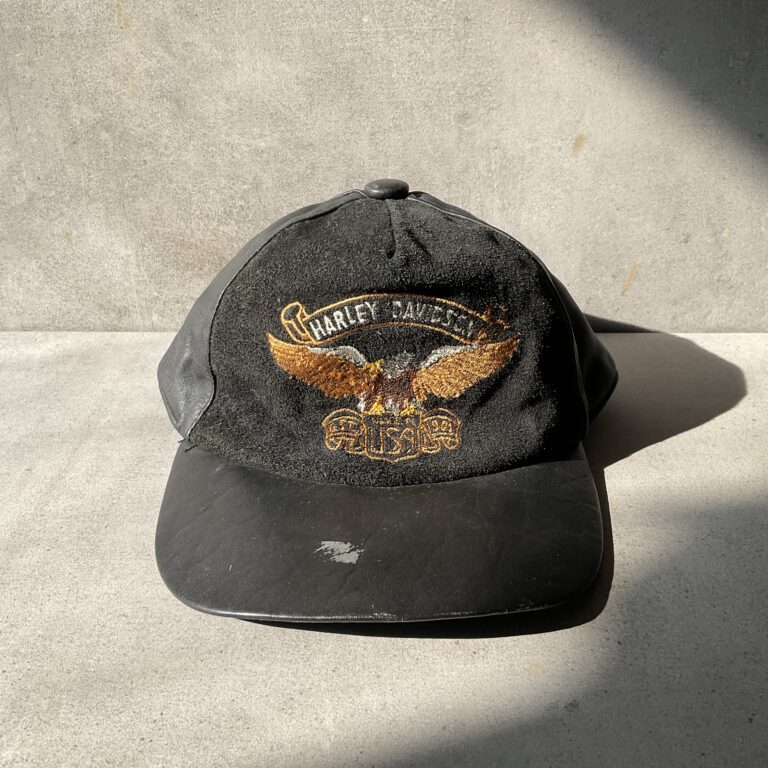 1980s Harley Davidson Leather Snapback Cap