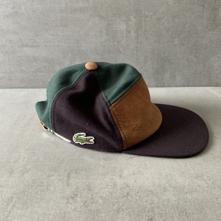 1980s LaCoste Panelled Leather Cap