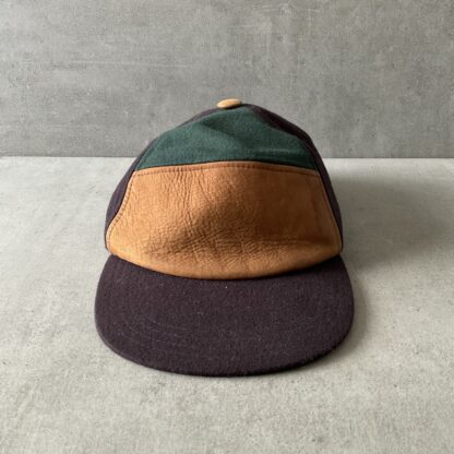 1980s LaCoste Panelled Leather Cap - Image 2
