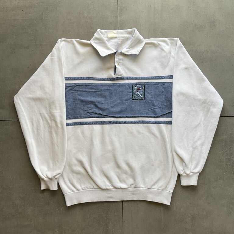 1990s Baseball Embroidered Rugby Sweater