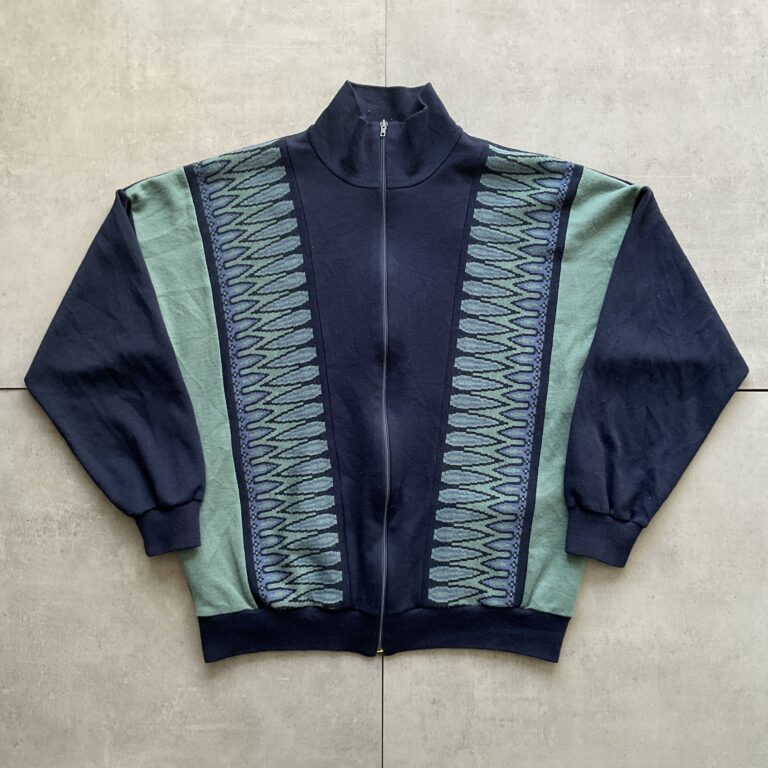 1980s Psychedelic Patterned Zip-Up Sweater