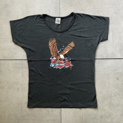 1988 3D Emblem Harley Davidson Eagle Roses Woman Top