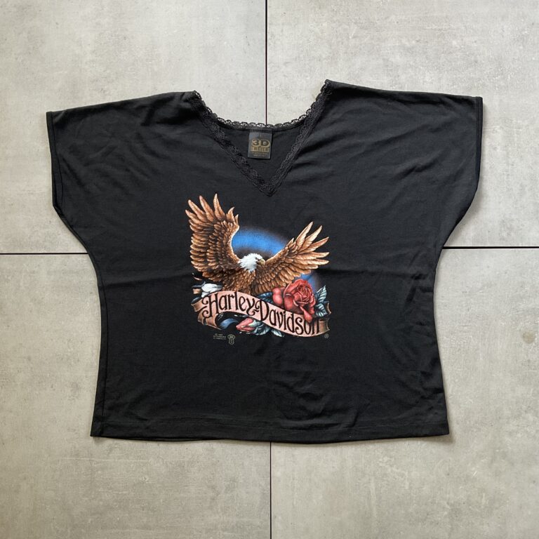 1987 3D Emblem  Harley Davidson Eagle & Roses Woman Top