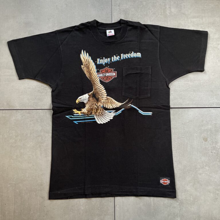 1990 Harley Davidson Enjoy The Freedom Pocket T-Shirt