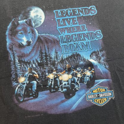 1991 Harley Davidson Legends Roam Street Cycles T-Shirt - Image 2